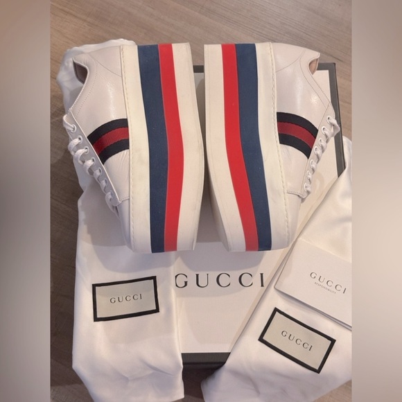 GUCCI Quentin Peggy Platform Sneakers 6.5/ 36.5 - Picture 8 of 14